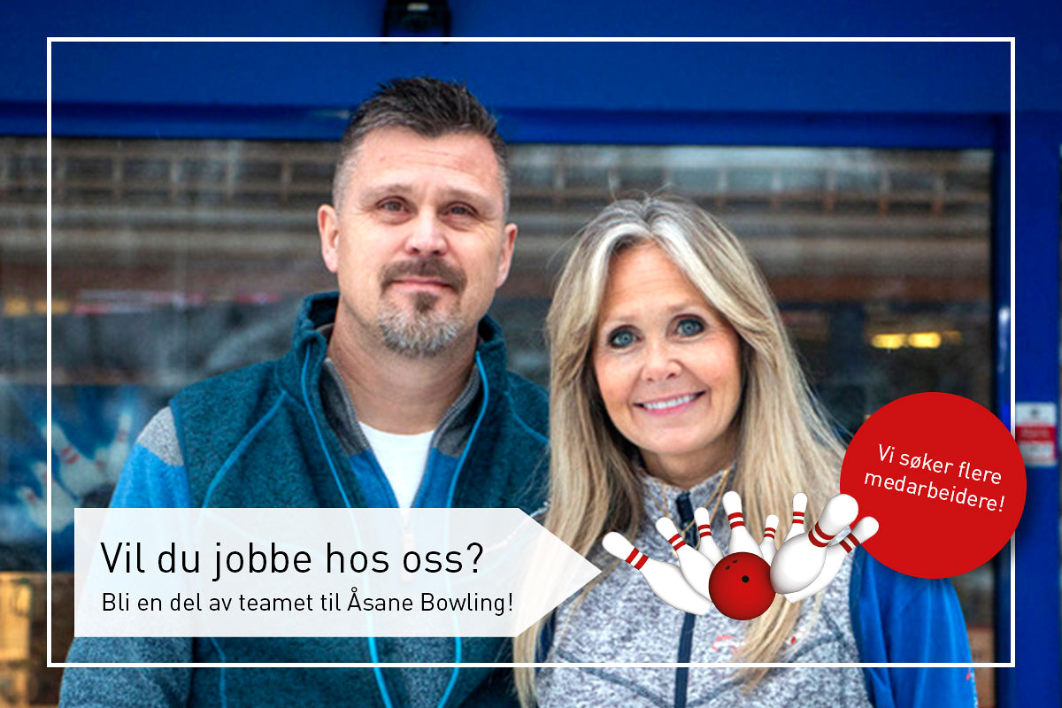 Lene og Jerker — eierne av Åsane Bowling & Eventsenter, fotografert foran inngangen
